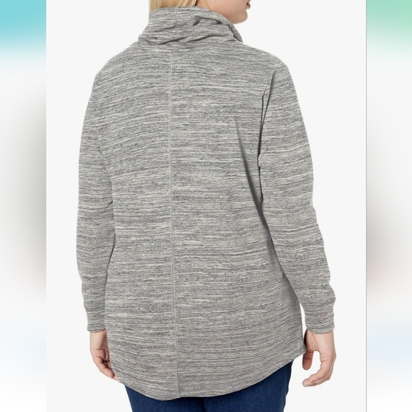 ⭐️40% Off⭐️ Just My Size French Terry Cowl Neck Plus Size Tunic Ebony Space Dye - Picture 2 of 4